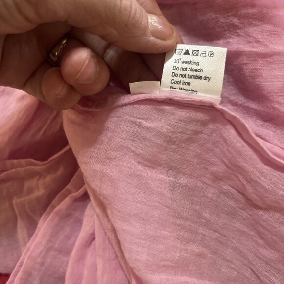 Banjanan Constance Pink Maiden Grass Raspberry Rose Midi Dress Sz XS Ruffle - Picture 14 of 14